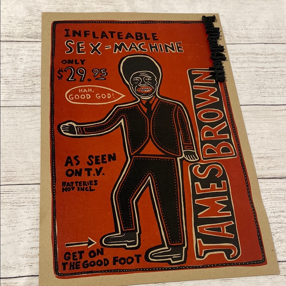 VooDoo Rocket James Brown Sex Machine Letterpress Art Print Poster